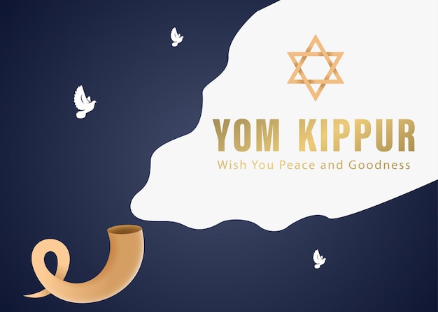 Plantilla de Yom Kippur Ilustración vectorial Diseño decorativo de vacaciones judías adecuado para tarjetas de felicitación