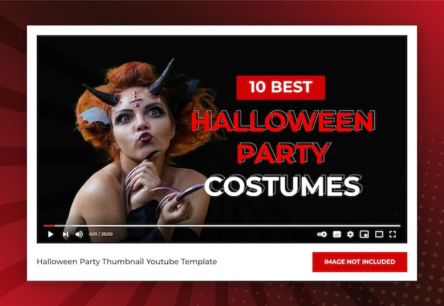 Vector plantilla de youtube en miniatura del tema de la fiesta de halloween