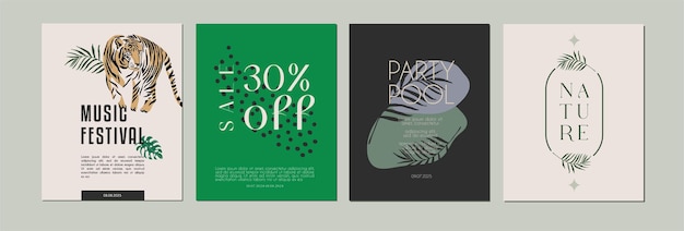 Plantillas abstractas de moda adecuadas para carteles de saludo y folletos de invitación a tarjetas de visita