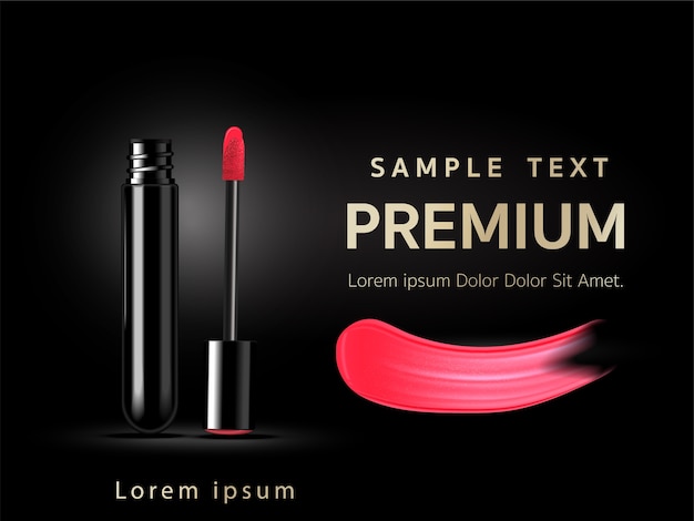 Plantillas de anuncios de maquillaje, lápiz de labios