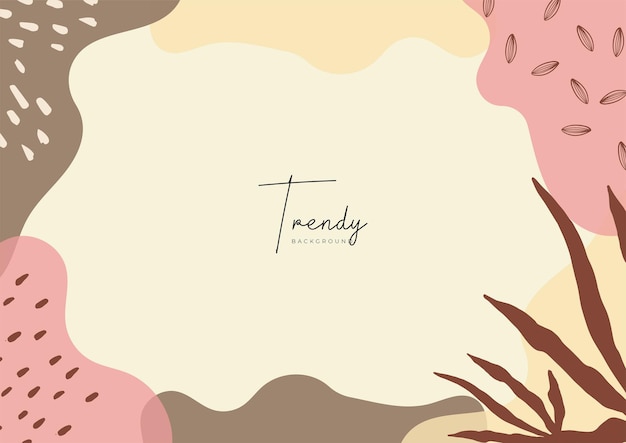 Plantillas de arte abstracto con elementos florales y geométricos. Fondo orgánico. Adecuado para publicaciones en redes sociales, aplicaciones móviles, diseño de banners y web, anuncios en Internet. Fondos de moda de vector