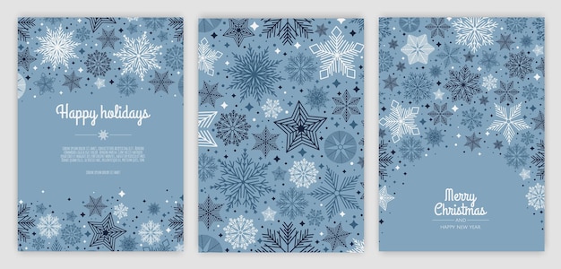 Plantillas artísticas de Feliz Navidad Tarjetas e invitaciones navideñas corporativas Diseño de marcos y fondos de invierno