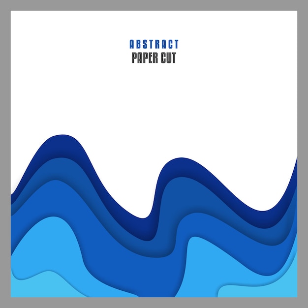 Plantillas de banner con diseño abstracto azul de formas cortadas en papel