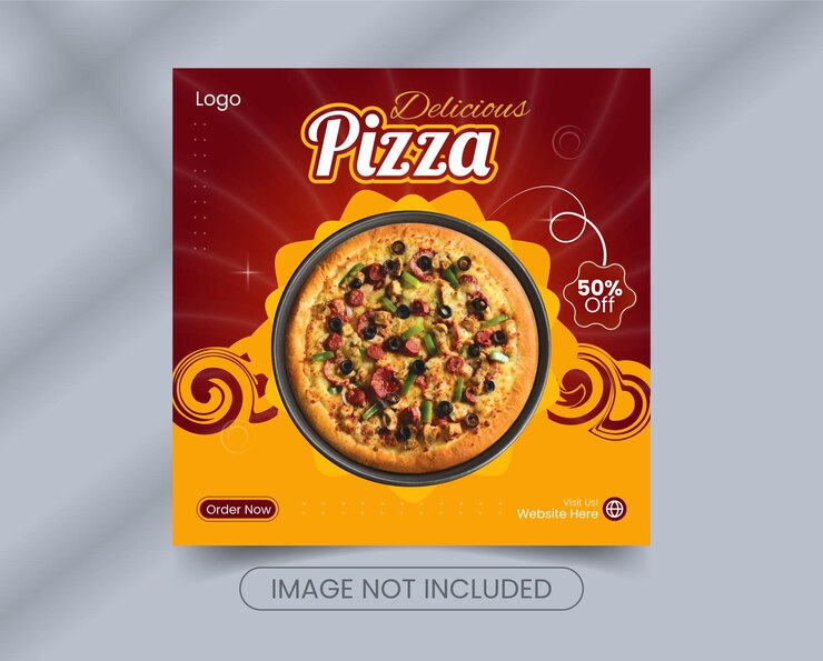 Plantillas de banner de publicación de redes sociales de comida deliciosa