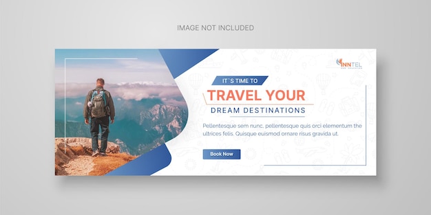 Plantillas de banner de redes sociales de viajes Vector Premium