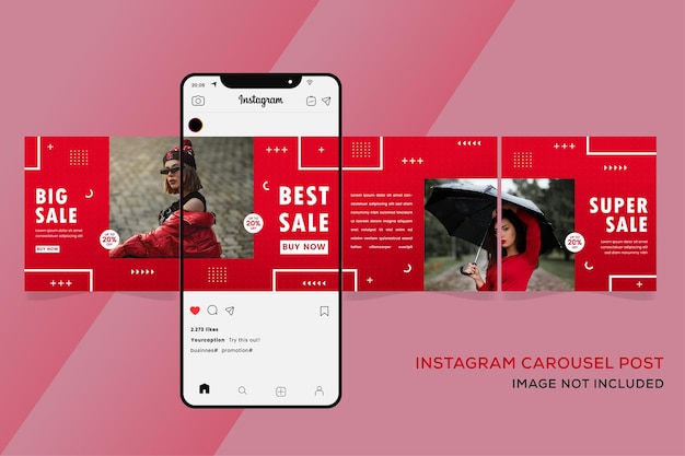 Plantillas de carrusel de instagram banner premium