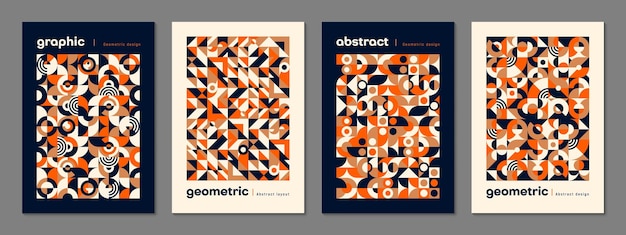Las plantillas de carteles de Bauhaus geométricos modernos abstractos