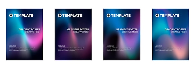 Plantillas de carteles gradientes Diseños creativos de malla para marcas modernas