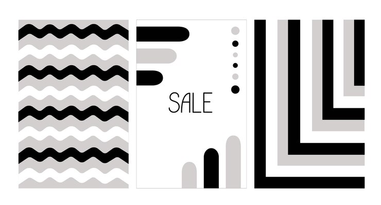 Vector plantillas de carteles minimalistas abstractos dibujados a mano concepto de diseño contemporáneo de moda