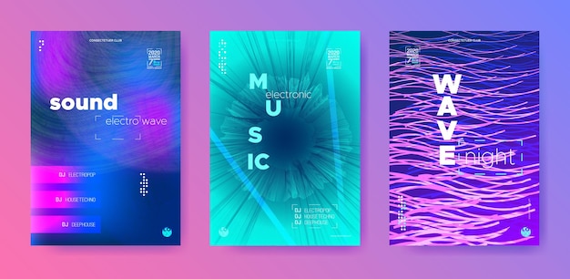 Plantillas de carteles de música electrónica para sonido house o techno