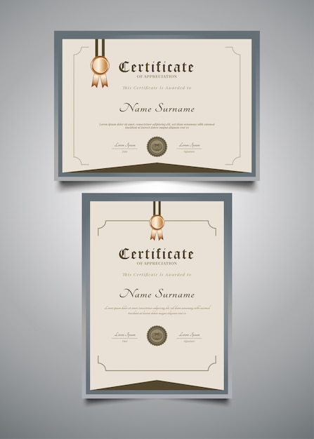 Plantillas de certificados minimalistas con estilo vintage