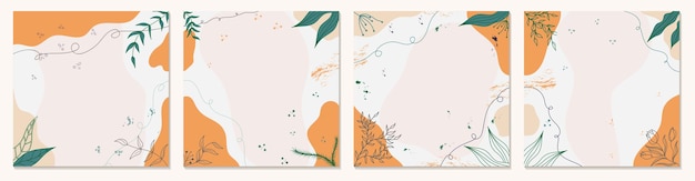 plantillas de conjunto de fondo de plantilla de color moderno para redes sociales