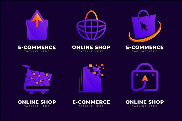 Vector plantillas creativas de logotipos de tiendas online