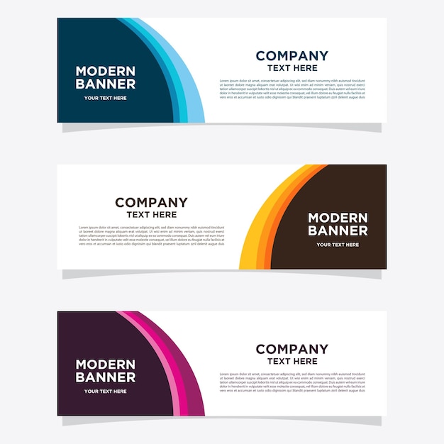 Las plantillas de diseño abstracto de banner para anuncios simples son muy fáciles de usar para empresas o negocios