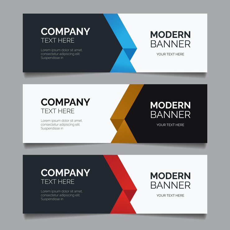 Las plantillas de diseño abstracto de banners para anuncios simples son muy fáciles de usar para empresas o negocios