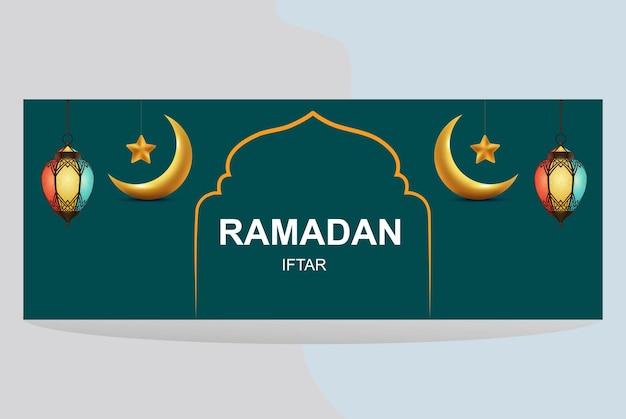 plantillas de diseño de banderas de Ramadán