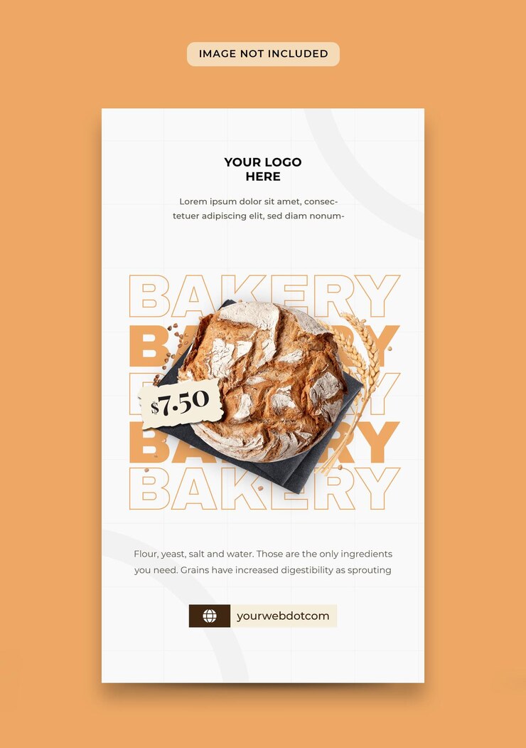 Plantillas de diseño de banner de menú de panadería