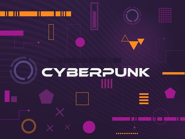 Plantillas de diseño brillantes en estilo cyberpunk Formas y figuras geométricas