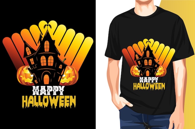 Plantillas de diseño de camiseta de arte vectorial de Halloween