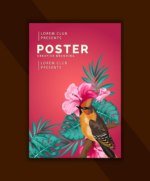 Plantillas de diseño de carteles modernos y corporativos con pájaro.