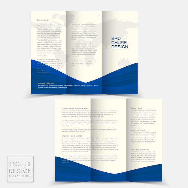 Plantillas de diseño de folletos trípticos con onda dinámica