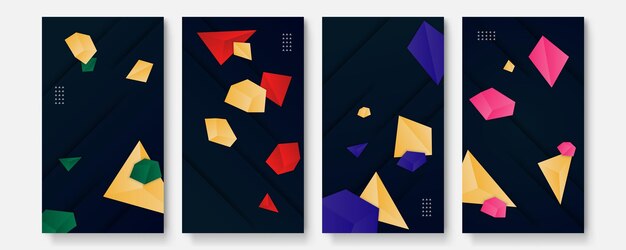 Plantillas de diseño de fondo abstracto para publicaciones e historias en redes sociales