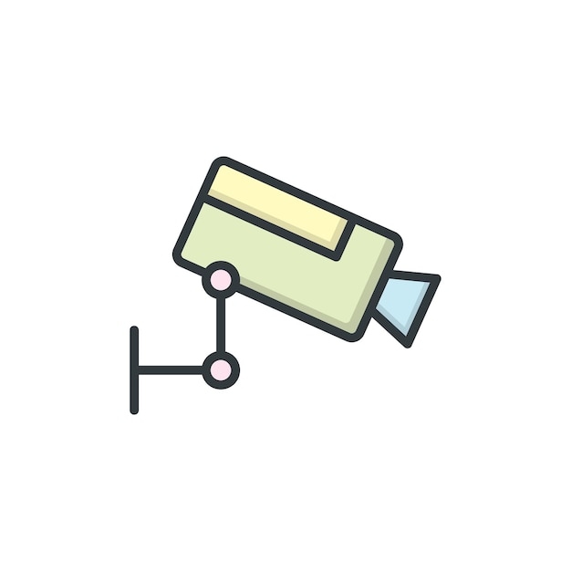 Las plantillas de diseño del icono vectorial de la cámara de vigilancia son simples y modernas