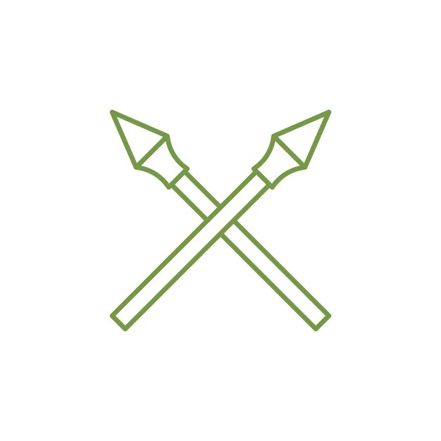 Plantillas de diseño de íconos de lanza concepto simple y moderno
