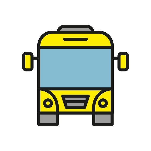 Las plantillas de diseño de iconos vectoriales de bus son simples y modernas