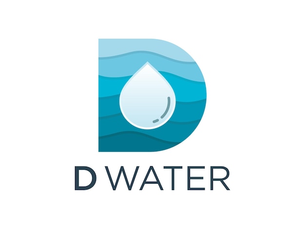 plantillas de diseño de logotipo de agua letra d