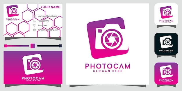 Plantillas de diseño de logotipo de fotografía Vector Premium