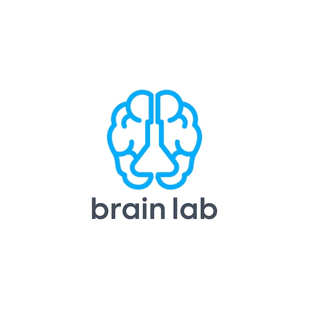 Plantillas de diseño de logotipo de laboratorio y cerebro