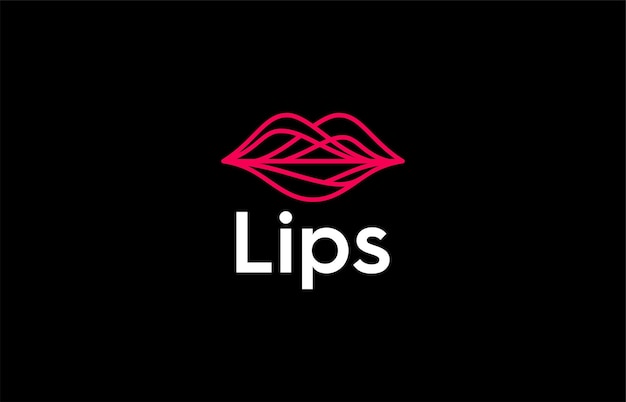 Plantillas de diseño de logotipo de línea de labios