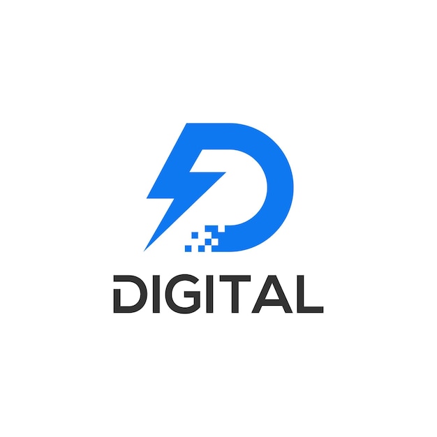 plantillas de diseño de logotipo de tecnología de letra d