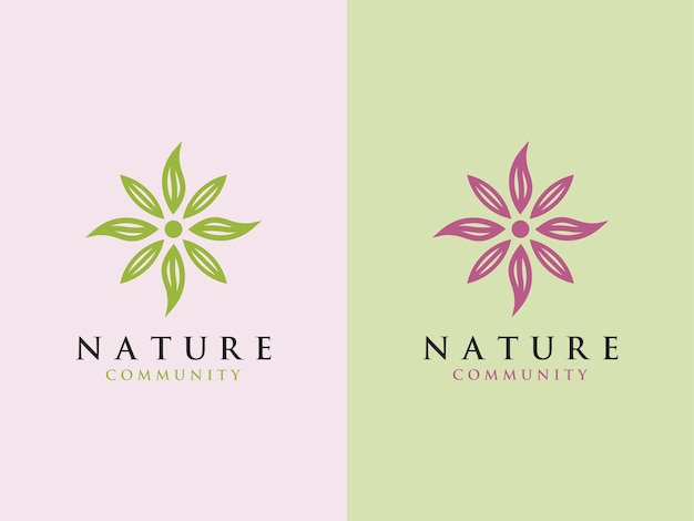 Plantillas para diseño de logotipo de vector de hoja natural