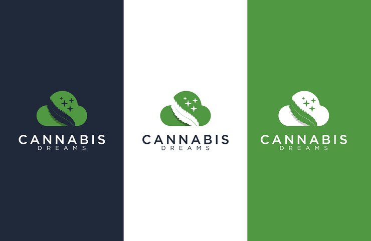 Vector plantillas de diseño de logotipos de cannabis y sueños