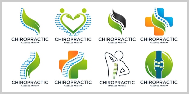 Plantillas de diseño de logotipos de fisioterapia concepto creativo Premium Vector