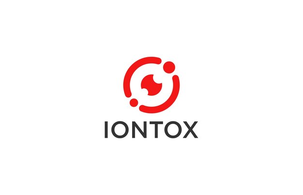 plantillas de diseño de logotipos de tecnología de iones y ciencia