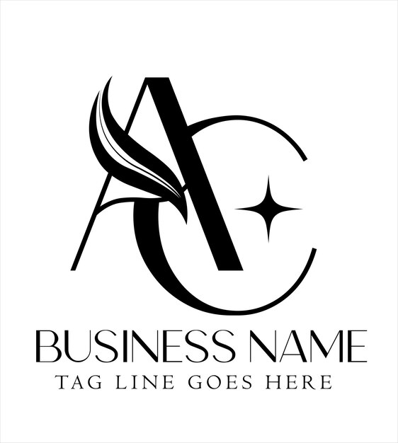 Plantillas de diseño de logotipos vectoriales de letras AC o CA para negocios de lujo