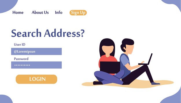 Plantillas de diseño de páginas web para la dirección de búsqueda. Conceptos modernos de ilustración vectorial para el desarrollo de sitios web y sitios web móviles