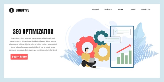 Plantillas de diseño de páginas web para la ilustración del concepto de optimización seo