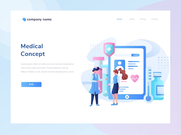 Plantillas de diseño de páginas web para soporte médico en línea