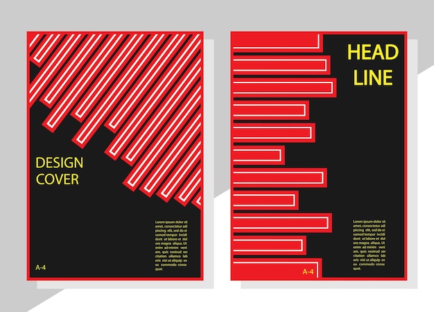 Plantillas de diseño de portada geométrica formato A4