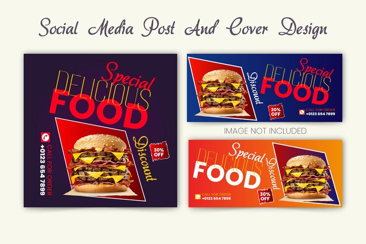 Vector plantillas de diseño de publicación de banner de redes sociales de alimentos banner de anuncios y banner de facebook o instagram
