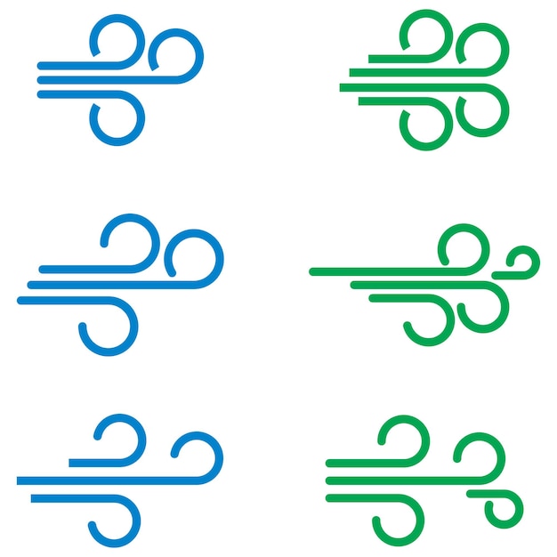 plantillas de diseño de vectores de íconos de viento