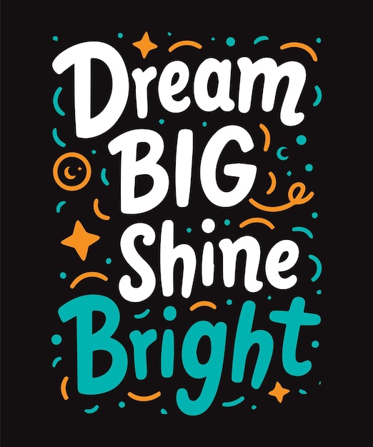 Las plantillas de diseño vectorial de camisetas de tipografía Big Shine Bright