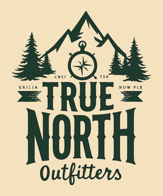 Las plantillas de diseño vectorial de camisetas tipográficas de True North Outfitters
