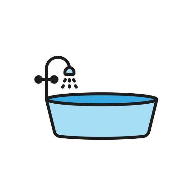 Plantillas de diseño vectorial de iconas de bañeras simples y modernas