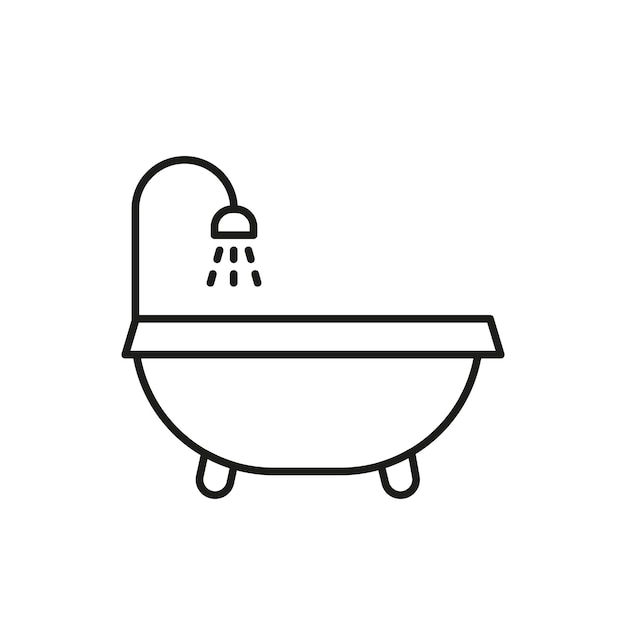 Plantillas de diseño vectorial de iconas de bañeras simples y modernas
