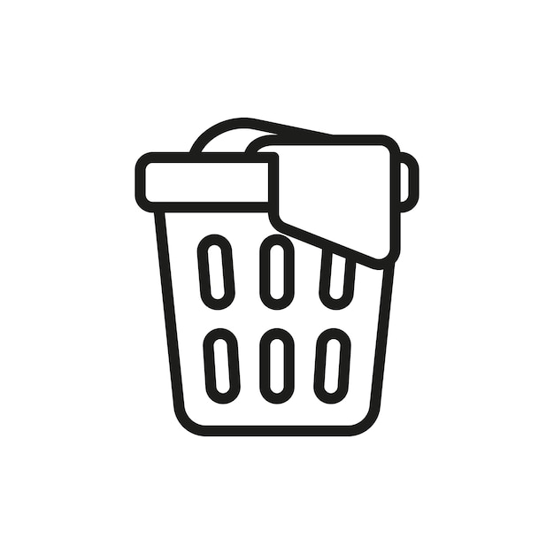 Plantillas de diseño vectorial de iconas de cestas de lavandería simples y modernas